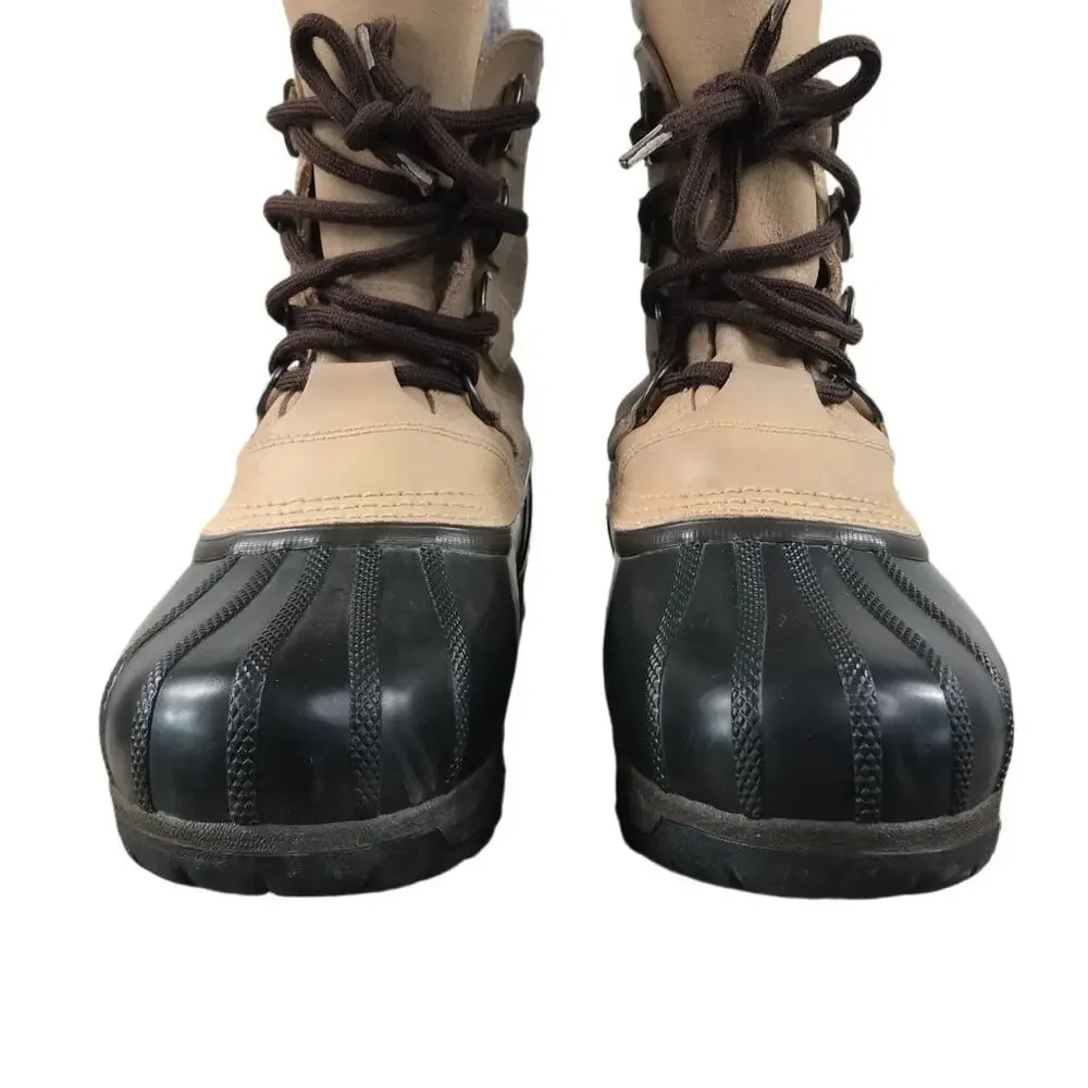 SOREL Kananaskis Winter Boots Women Sz 8 Beige/Black Wool Insole Snow Outdoor - Picture 4 of 14